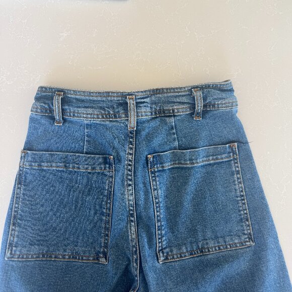 Zara Marine Straight Raw Hem in Medium Blue - Picture 6 of 7